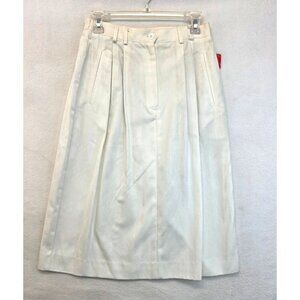 Vintage Boston Traveler Midi Skirt 8P Cream USA Minimalist Neutral Deadstock